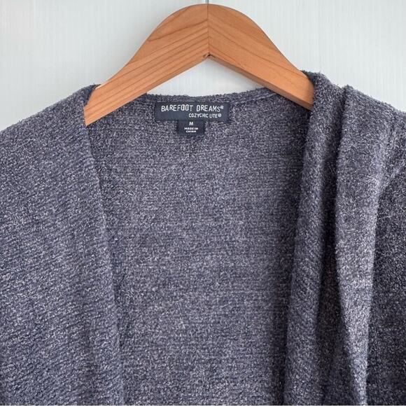 Barefoot Dreams Cozychic lite Resort cardi with hood blue size medium - Picture 3 of 8